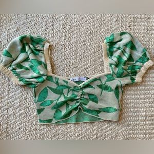 Zara Crop Top / Green / M.
